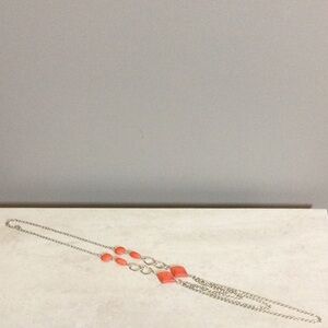 NWT Paparazzi Silver and Orange Chain Necklace